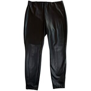 Banana Republic Legging Women‎ Small Petite Black Vegan Faux Leather High Rise